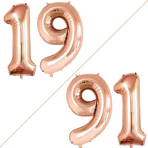 Miniatura 49 de Goer, conjunto de globos de papel aluminio para decoraciones de cumpleaños, globos de las letras de feliz cumpleaños y de números Oro