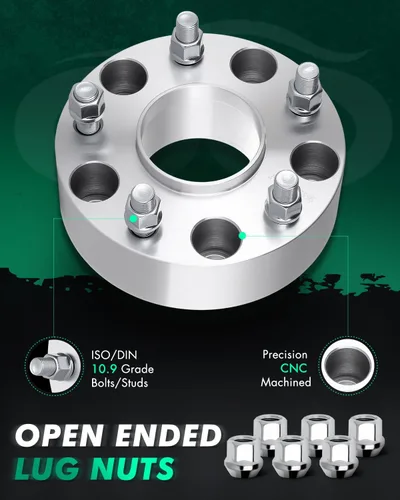 Miniatura 4 de SCITOO 2 separadores de rueda de 5 x 5.5 pulgadas, adaptadores espaciadores de rueda de 2 pulgadas con pernos de 9/16 de 3.063 in, 5 lengüetas