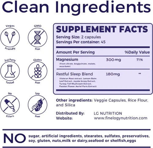 Miniatura 8 de Complejo de magnesio 4X – Suplemento de magnesio de 300 mg con glicinato quelado, citrato, malato y ascorbato, alta absorción para el estrés