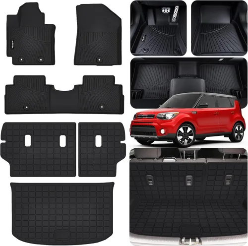 Miniatura 23 de Alfombrillas para Toyota Camry 2011-2017, primera y 2da fila, forro de carga TPE para todo tipo de clima, alfombrillas de coche para accesorios Camry