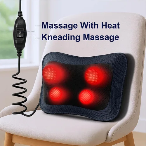 Miniatura 5 de Mo Cuishle Masajeador eléctrico Shiatsu de espalda con calor, potente amasamiento 3D para cuello, hombros, alivio del dolor de espalda baja, diseño