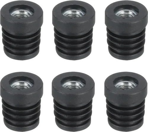 Miniatura 14 de Uxcell 4 piezas de insertos roscados M8 para tubo redondo de 0.748 in/0.75 pulgadas, insertos de plástico negro para tapas de extremos de silla