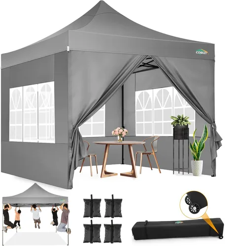 Miniatura 158 de COBIZI Tienda de campaña desplegable de 6.6 x 6.6 pies, toldo resistente, fácil de instalar, impermeable, para exteriores, fiestas, playa, jardín