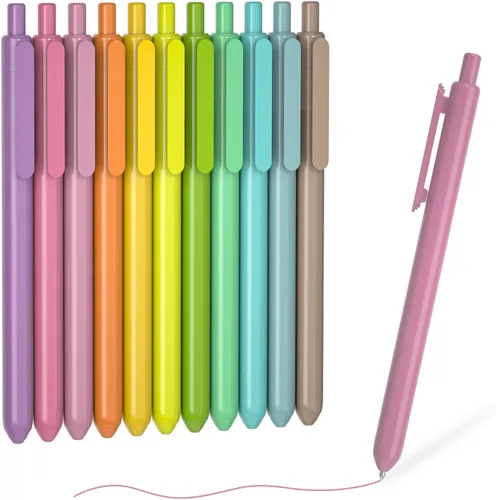 Shuttle Art Bolígrafos de gel retráctiles de colores, 11 colores de tinta vintage, bolígrafos bonitos de 0,7 mm de punta media de secado rápido para