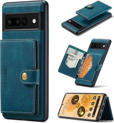 Miniatura 14 de Funda para Google Pixel 6 Pro, cartera magnética desmontable con ranura para efectivo, soporte de carga inalámbrica, función atril compatible