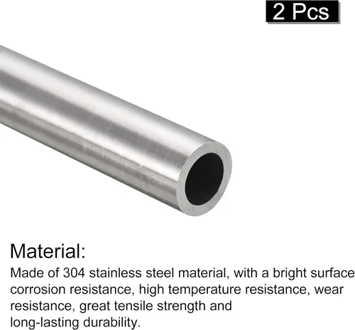 Miniatura 38 de uxcell Tubo de acero inoxidable 304, diámetro exterior de 34 mm x 1,5 mm de espesor de pared, 300 mm de longitud de tubería metálica para maquinaria
