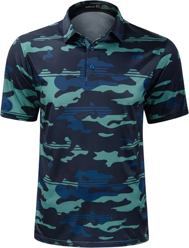 Miniatura 149 de TAPULCO Camisetas tipo polo de secado rápido para hombre, diseño de camuflaje, atléticas, ligeras, transpirables, casuales, para golf