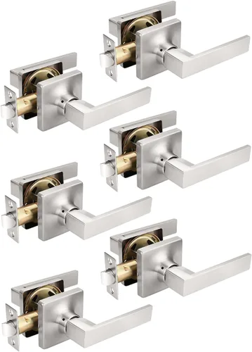 Miniatura 3 de Mengico Paquete de 1 manija de puerta de paso interior negro mate, mango resistente sin bloqueo para puertas de armario y pasillo, reversible