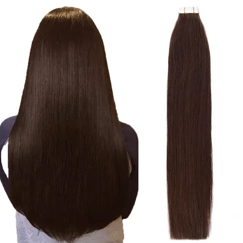 Miniatura 65 de Extensiones de cabello humano Remy con cinta adhesiva sin costuras (16 pulgadas, 10 unidades, rubio ceniza)