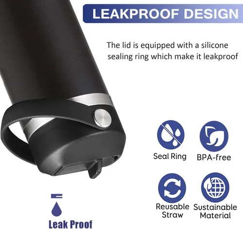 Miniatura 5 de Tapa de popote para botella de agua Yeti Rambler de 18, 26, 36, 64 onzas, tapa de repuesto para popote RTIC de 18 onzas, 26 onzas, 36 onzas, tapa