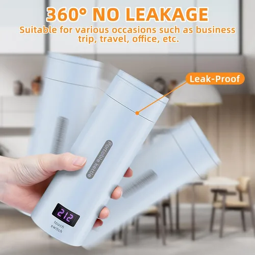 Miniatura 6 de GearRoot Hervidor eléctrico de viaje, hervidor de agua eléctrico portátil pequeño de 13.8 fl oz, hervidor de agua caliente de hervir rápido