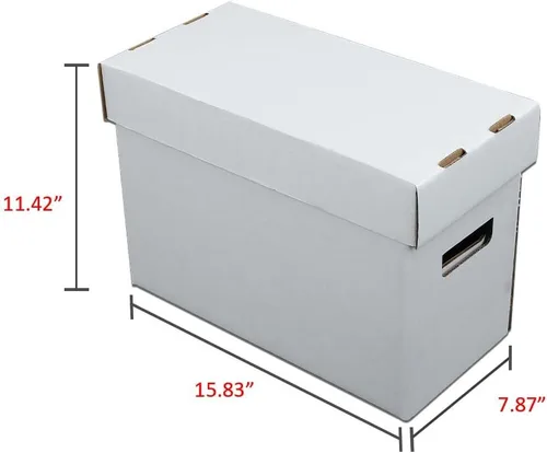 Miniatura 6 de PIT66 10 cajas de almacenamiento de cómics con tapas cortas capacidad para 150-175 libros de cómics apilables y duraderos, color blanco
