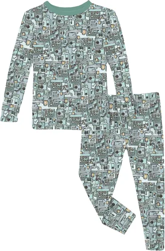 Miniatura 61 de KicKee Pants Conjunto de pijama de manga larga con estampado de piezas