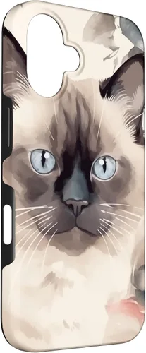 Miniatura 3 de Funda para iPhone 16 Ragdoll Cat Roses Flower Watercolor Ragdoll Lover