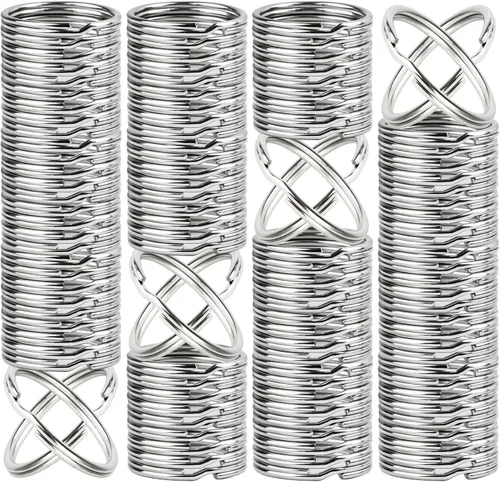 MAQIHAN 100 llaveros – Llavero de metal para llavero del hogar, coche, escuela, oficina, manualidades, perro y otros llaveros divididos de 1 pulgada
