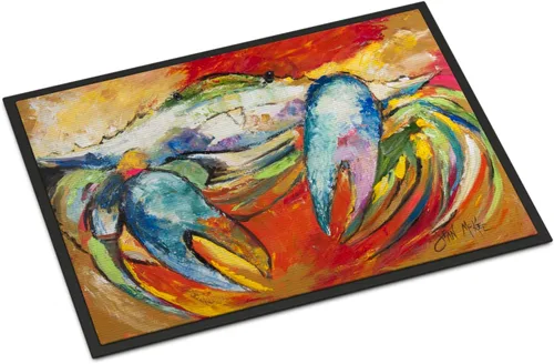 Miniatura 35 de Caroline's Treasures JMK1017JMAT - Tapete de caza de rana garza azul, 24 x 36 pulgadas, tapete para puerta delantera, interior y exterior