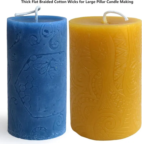 Miniatura 4 de Mechas de velas a granel de 24 capas de 0.075 in #24 ply/ft Carrete trenzado de mecha de algodón de 200 pies 66 yardas, mechas de velas tejidas