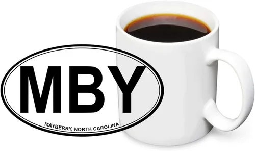 Miniatura 7 de Brotherhood Mayberry Mt Airy Sheriff Aunt Bea's Pickles Oregon Nueva Escocia Wally's Service Andy Griffith - Tazas de café de cerámica blanca de 11