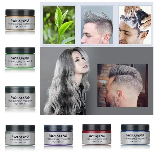 Miniatura 9 de MOFAJANG - Tinte de cera unisex para el cabello, color crema, barro, pomada de peinado natural, lavable temporal, fiesta cosplay (blanco)