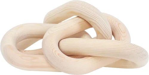 Miniatura 7 de 7Penn Decoración de eslabones de cadena de madera, cadena decorativa pequeña, decoración de mesa auxiliar, madera de pino, cadena de 5 eslabones