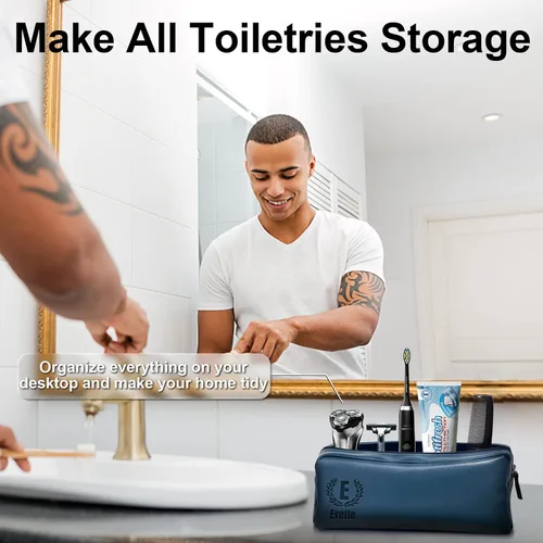 Miniatura 5 de Neceser personalizado para hombres con nombre – Neceser para hombre para viajar – Kit de aseo Dopp para hombre, regalo de padrinos de boda, regalos