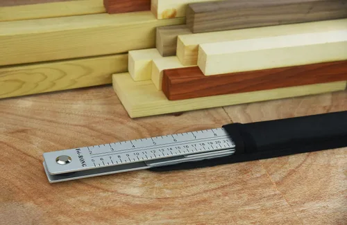 Miniatura 8 de FEIRONG Herramientas de Escuadra de Carpintero 3 en 1, Regla Triangular de 7 Pulgadas, Regla en Forma de L de 10 Pulgadas y Lápiz de Carpintero