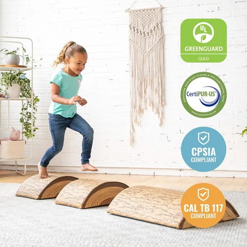 Miniatura 5 de ECR4Kids SoftZone Trepador de troncos de troncos para el equilibrio constructor, juego para principiantes, chocolate, 3 piezas