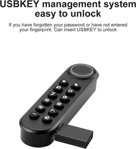 Miniatura 7 de Cerradura biométrica de huellas dactilares para gabinete, cerradura inteligente con contraseña USB, cajón oculto para archivos, armario, seguridad