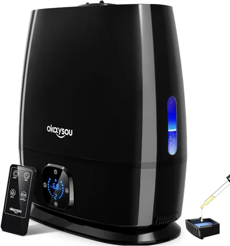 Okaysou Humidificadores, humidificador inteligente y difusor de 6 litros para dormitorio, habitación grande, con control remoto, sin filtro,