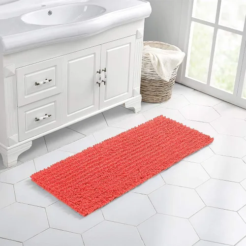 Miniatura 320 de Walensee Alfombra de baño antideslizante (24x17 pulgadas, rosa polvoriento) absorbente de agua, súper suave, lanuda de felpilla, lavable a máquina