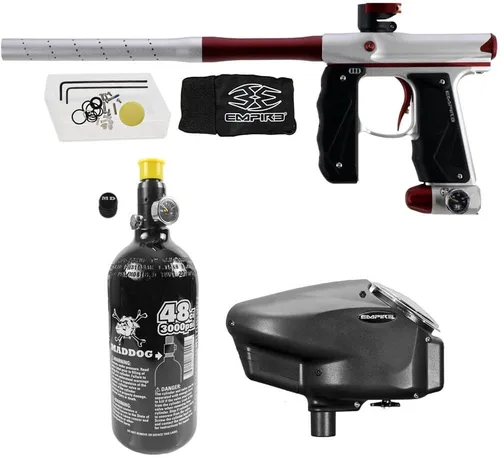 Miniatura 10 de Maddog Empire Mini GS - Marcador electrónico completo para pistola de paintball con tanque de paintball 48/3000 HPA y paquete de inicio de cargador