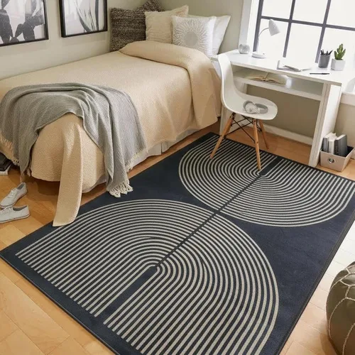 Miniatura 29 de Alfombra a cuadros de 2 x 3 pies, alfombra negra y blanca moderna para entrada interior, alfombra pequeña lavable a cuadros para baño, alfombra
