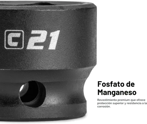 Miniatura 6 de Capri Tools Juego de llaves de vaso de impacto de 1/2 pulgada, métricas, 10 a 0.945 in, 15 piezas