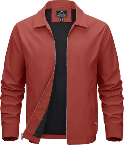 Miniatura 11 de MAGCOMSEN Chaquetas Ligeras para Hombre con Cremallera Completa Abrigo Ligero Chaqueta de Cuello Extendido Chaqueta Cortavientos Casual