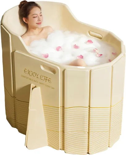 Bañera plegable para adultos, grande, plegable, portátil, para baño, bañera plegable para ducha, ideal para espacios pequeños, tinas plegables