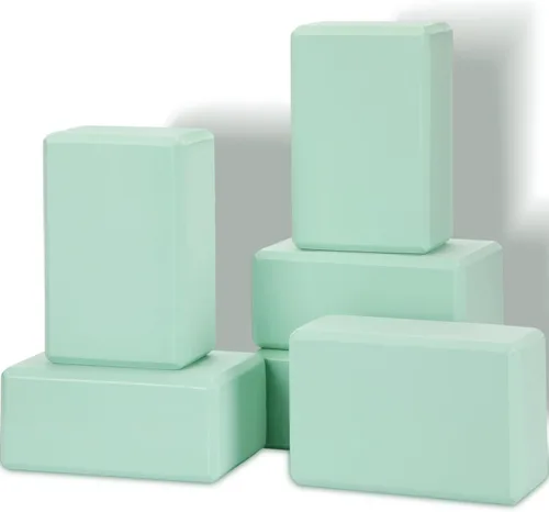 Miniatura 9 de Wettarn Paquete de 6 bloques de yoga de 9 x 6 x 4 pulgadas, espuma EVA, ligeros, antideslizantes, accesorios de yoga para pilates, estiramiento