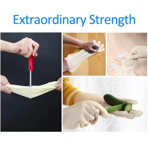 Miniatura 2 de BOOMJOY Guantes de limpieza de nitrilo, guantes resistentes para lavar platos, guantes medianos reutilizables para cocina, baño, jardinería, (Corto)