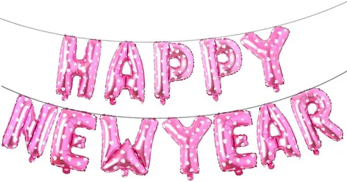 Miniatura 6 de Cartel de Feliz Año Nuevo de 16 pulgadas - Globo de aluminio 2021 para decoración de fiestas, suministros de celebración (negro)