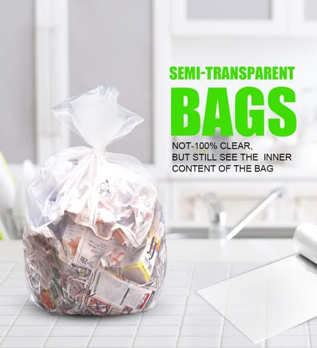 Miniatura 2 de FORID Bolsas de basura de 1.2 galones, 220 unidades, pequeñas, transparentes, bolsas de basura para baño, dormitorio, oficina, cubo de basura, bolsa