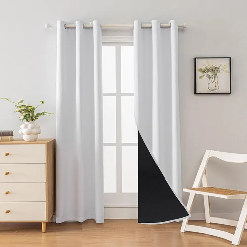 Miniatura 13 de Anytime Juego de 2 paneles de cortinas 100% opacas, con aislamiento térmico para dormitorio, paneles de sombreado completo