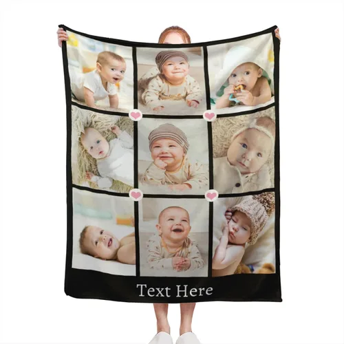 Miniatura 42 de Manta personalizada con texto de fotos, manta personalizada con mis propias fotos, manta conmemorativa personalizada para madres para mamá, papá