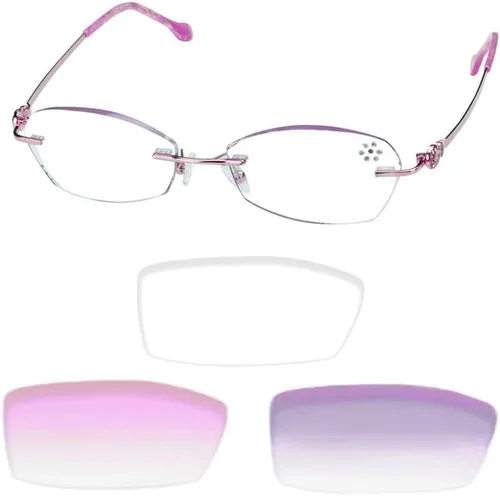 Miniatura 6 de VisionGlobal Lentes de lectura con bloqueo de luz azul sin montura con lente personalizada que reducen la fatiga ocular con diamantes elegantes