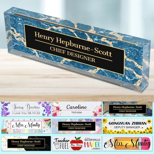 Miniatura 11 de Placa de nombre de escritorio personalizada para profesores, placa de nombre para escritorios, placa de escritorio de vidrio acrílico transparente