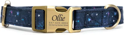 Miniatura 7 de Collar de perro personalizado con nombre y número de teléfono grabado, collar ajustable personalizado para cachorros, collar de algodón orgánico