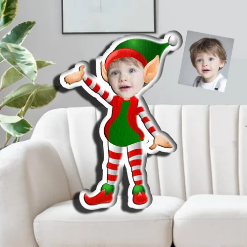 Miniatura 6 de Drawelry Almohada de Navidad con foto de cara personalizada: divertido y lindo Papá Noel animales impresión 3D retrato personalizado imagen almohada