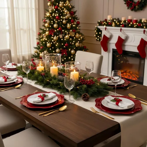 Miniatura 7 de ZOOFOX Juego de 12 salvamanteles rojos, salvamanteles metálicos de 13" con bordes festoneados para plato de cena, platos de servicio decorativos