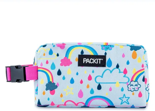 PackIt Caja de aperitivos congelable, cielo arcoíris, construida con tecnología ECOFREEZE, plegable, reutilizable, cierre de cremallera con asa de