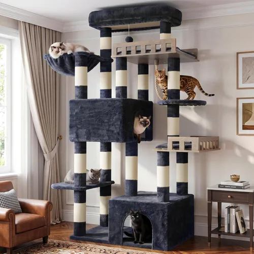Miniatura 14 de Gitelsnour Árbol para gatos para gatos de interior grandes y adultos, torre para gatos resistente para gatos grandes de 20 libras o más, refugio
