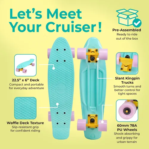 Miniatura 2 de Cal 7 - Patineta cruiser mini de plástico completa de 22 pulgadas