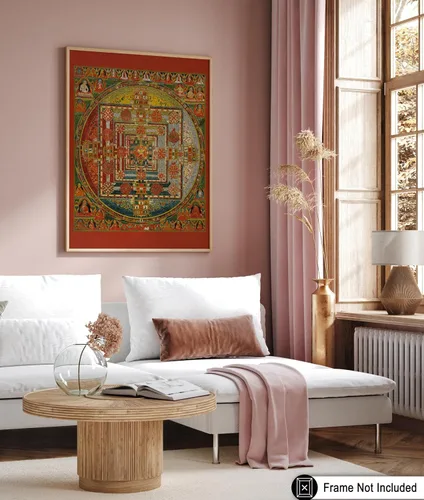 Miniatura 6 de Poster Master Póster vintage de mandala Kalachakra, impresión retro de la rueda del tiempo, arte budista, arte tibetano, regalo para hombres